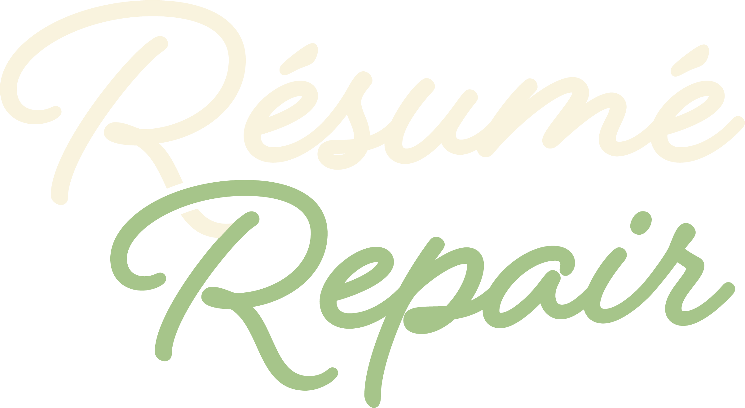 tan and green résumé repair logo